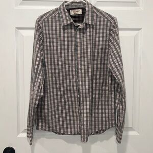 Penguin Heritage Slim Fit Shirt Men's Medium Gray Long Sleeve
